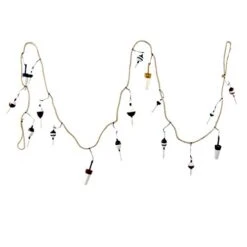 TBC Treasure Gurus 9' Fishing Net Floats On Nautical Rope Bobber Garland Wood Buoy Beach Home Decor