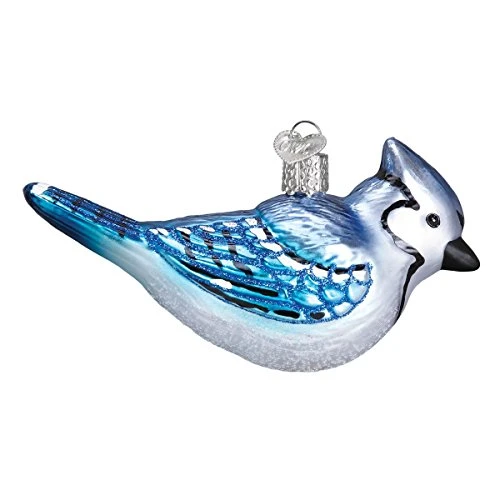 Old World Christmas Bright Blue Jay Glass Blown Ornament For Christmas Tree 2 Old World Christmas Bright Blue Jay Glass Blown Ornament For Christmas Tree - Image 2