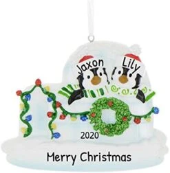 Personalized First Christmas Ornament Couple 2022 - First Christmas Together Ornament 2022 - Igloo With Penguin Couple Ornament, Our First Christmas Together 2022 - Free Customization -Department 56 Shop 411Xj0cDm3L. AC