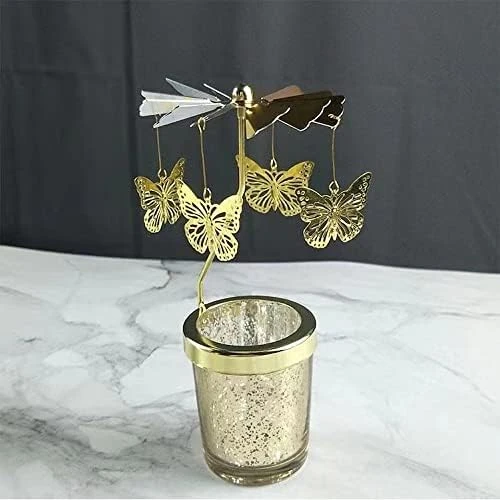 Rotary Candle Holder Christmas Spinning Candle Holders Metal Small Gift Gorgeous Home Decor For Birthday Wedding Party (Horse) 2 Rotary Candle Holder Christmas Spinning Candle Holders Metal Small Gift Gorgeous Home Decor For Birthday Wedding Party (Horse) - Image 2