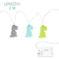 Navaris Battery Powered String Lights - 6.5ft Decorative LED String With 10 Lights - For Bedroom, Room Decor, Kids - Dinosaur Design - Green/Blue/Gray 6 Navaris Battery Powered String Lights - 6.5ft Decorative LED String With 10 Lights - For Bedroom, Room Decor, Kids - Dinosaur Design - Green/Blue/Gray -Department 56 Shop 412TFsI4mxL