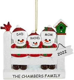 Let's Make Memories Personalized Snowman Family Ornament - Christmas Ornament - Customize 4 Names, Message, Year -Department 56 Shop 412ZrIbQGFL. AC