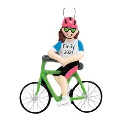 Personalized Bicycle Ornament 2022 - Mountain Bike Ornament, Dirt Bike Christmas Ornaments, Bicyclist Ornament, Bicycle Ornament - Cyclist Girl - Free Customization