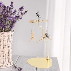 Homozy Christmas Rotating Candlestick Carousel Tree Tea Light Candle Holder Stainless Steel Ornament For Wedding Fireplace Decoration, Fairy -Department 56 Shop 4131dX1xfHL