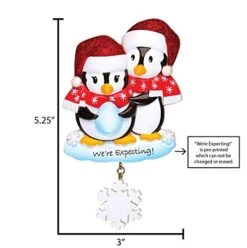 Personalized Baby Expecting Ornament 2022 - Pregnant Christmas Ornament 2022 - Penguins We're Expecting Christmas Ornament, Baby Bump Ornament, Baby Coming Ornament - Free Customization -Department 56 Shop 413EKHX1J9L