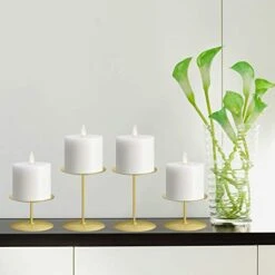 Jiyimi Christmas Candelabras Gold Candle Holders Set Of 4 Round Plate For Tables Fireplace Floor Centerpieces Metal Iron Candlestick For Pillar Candles 11 Jiyimi Christmas Candelabras Gold Candle Holders Set Of 4 Round Plate For Tables Fireplace Floor Centerpieces Metal Iron Candlestick For Pillar Candles -Department 56 Shop 413NwFlD2uL