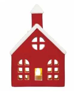 Holiday Ceramic Village - Christmas Decoration - Red/White - LED Light-up - Set Of 5 -Department 56 Shop 413YLvSWaiL