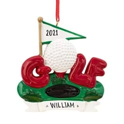 UniqXmas Personalized Golf Christmas Ornament 2023 - Free Customization | 18th Hole, Hole-in-One With Ball And Flag Decoration For Xmas Tree - Golfer Golf Player Gift | Custom Unique Keepsake