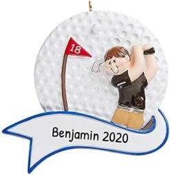 Personalized Golf Christmas Ornaments 2022 - Golfer Ornament, Golf Decor, Golf Ornament, Golf Themed Gifts For Men, Golf Decorations - Caucasian Male - Free Customization -Department 56 Shop 413q2PbNk1L. AC