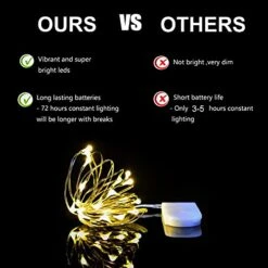 HAOSEE 20 Pack Fairy Lights Battery Operated,3.3ft 20 LED Silver Wire Warm White Firefly Waterproof Mini Led String Lights For Party Crafts Wedding Decor -Department 56 Shop 414KELkS1sL