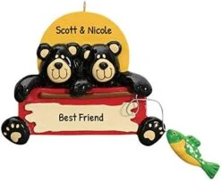 Personalized Christmas Ornaments For Couples - Couples Ornament 2022 - Bear Couple Ornaments For Christmas Tree Kissing Under The Mistletoe Ornaments For Couples - Free Customization -Department 56 Shop 414YsccFb8L. AC