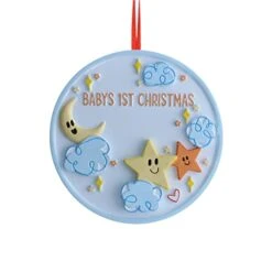 Personalized Babys First Christmas Ornament 2022 - My First Christmas Ornament - Stars And Clouds Christmas Ornament 1st Christmas Baby Ornament Baby Keepsake - Free Customization -Department 56 Shop 414t6F4c3UL