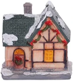 Ochine Christmas Village Light Up House Resin Christmas Scene Village Houses Town Winter Snow Village With LED Light Battery Operate Christmas Ornament Xmas Gift Holiday Tabletop Decorations -Department 56 Shop 414vUMwF8L. AC