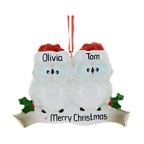 Personalized Christmas Ornaments For Couples - Couples Ornament 2022 - White Owl Couple Ornaments For Christmas Tree Family Of 2 Christmas Ornaments For Couples - Free Customization 2 Personalized Christmas Ornaments For Couples - Couples Ornament 2022 - White Owl Couple Ornaments For Christmas Tree Family Of 2 Christmas Ornaments For Couples - Free Customization - Image 2