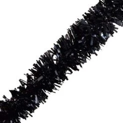 TCDesignerProducts Black Vinyl Indoor & Outdoor Holiday Tinsel Twist Shiny Garland Decoration - 4" X 25' Roll -Department 56 Shop 415QEZp1IDL. AC
