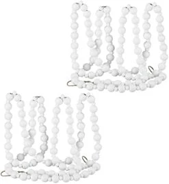 2 Pcs/ 14.4 Feet Christmas Wooden Beads Garland Xmas Wooden Tree Beads Rustic Round Craft Decorative Christmas Tree Farmhouse Decor Boho Vintage Garland For Christmas Decoration Supplies (Wood) -Department 56 Shop 415ayW2Fy6L. AC