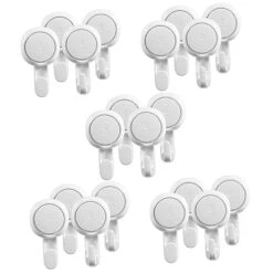 Cabilock 20 Pcs For Hanger Clear Bathrobe Towel Christmas Bathroom Wreath Rack Suction Glass Vacuum Loofah Window Sponge Plastic Wall Hook Door Removable Shower Kitchen Adhesive Holder Cup