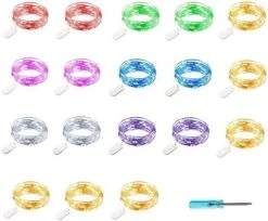 YJFWAL 24 Packs Fairy Lights Battery Operated(Batteries Included),10.2FT 30LEDs Copper Wire Firefly Lights,Mini Starry String Lights For Mason Jars Wedding Party DIY Christmas Decor (Cool White) -Department 56 Shop 415x9GSh57L. AC