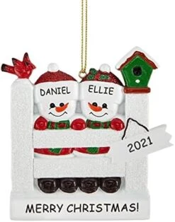 Let's Make Memories Personalized Couples First Christmas Round Ornament - Snowmen - Holiday Decor -Department 56 Shop 415yRYBH6wL. AC