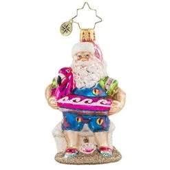 Christopher Radko Hand-Crafted European Glass Christmas Tree Ornament Decoration, Out Of Office Santa Gem
