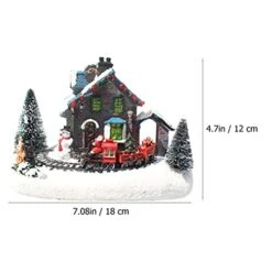 BESTOYARD Christmas House Village Snow River Santa Claus Train Scene LED Lighting Battery Operated LED Light Up Christmas Decoration Music Rendering Without Battery -Department 56 Shop 417cccfWnyL