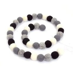 Glaciart One Wool Felt Ball Garland - Pom Pom Garland - 9 Feet, 40 Balls, 4 Monochrome Colors, Pom Pom Decorations, Nursery Decor, Bunting, Birthday Party Decorations, Easter, Photo Prop -Department 56 Shop 417vNE3XrhL
