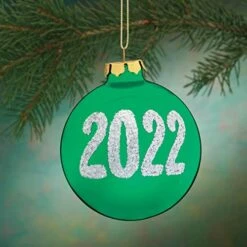 Miles Kimball Green Personalized Name OR Date Glitter Ornament -Department 56 Shop 4182GFgSudL