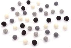 Glaciart One Wool Felt Ball Garland - Pom Pom Garland - 9 Feet, 40 Balls, 4 Monochrome Colors, Pom Pom Decorations, Nursery Decor, Bunting, Birthday Party Decorations, Easter, Photo Prop -Department 56 Shop 418DXRn430L. AC