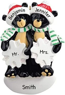 Personalized Christmas Ornaments For Couples - Couples Ornament 2022 - Bear Couple Ornaments For Christmas Tree Kissing Under The Mistletoe Ornaments For Couples - Free Customization -Department 56 Shop 418EkPdQdEL. AC