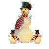 Winter Decorations For Home, YEAHOME 3 Pcs Pre-lit Glass Snowman Decor Christmas Decorations Indoor, Lighted Winter Decor For Living Room Fireplace Table Home Decor
