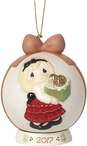 Precious Moments May The Gift Of Love Be Yours This Season Dated 2017 Bisque Porcelain Ball Ornament With Base 171003 3 Precious Moments May The Gift Of Love Be Yours This Season Dated 2017 Bisque Porcelain Ball Ornament With Base 171003 - Image 3