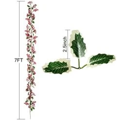 Lvydec Red Berry Garland Christmas Decoration Clearance - 7ft Artificial Red Berry Garland With Pine Cone And Green Leaves For Holiday Fireplace Stairs Table Decorations -Department 56 Shop 418w0J5zh6L