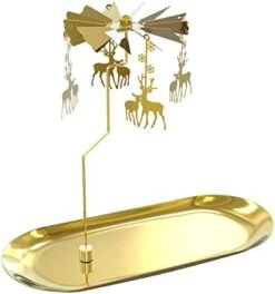 Christmas Spinning Candle Holder,Gold Metal Spinning Flying Deer Tea Lights Candle Holder,Romantic Designed Candlestick Ornament For Wedding Party Christmas Festival Home Decor Gift(Golden) -Department 56 Shop 4195fyzjNUL. AC