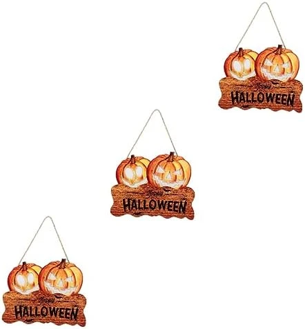 VOSAREA 3pcs Haunted For Trick Rustic Halloween Front Hanging Themed Decor Signs With Home Hangers Outdoor Sign Indoor Lighted House Battery Up Treat Pumpkin Decoration Lamp O Window 5 VOSAREA 3pcs Haunted For Trick Rustic Halloween Front Hanging Themed Decor Signs With Home Hangers Outdoor Sign Indoor Lighted House Battery Up Treat Pumpkin Decoration Lamp O Window - Image 5