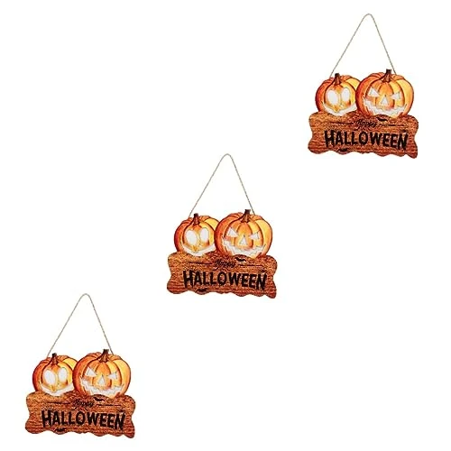 VOSAREA 3pcs Haunted For Trick Rustic Halloween Front Hanging Themed Decor Signs With Home Hangers Outdoor Sign Indoor Lighted House Battery Up Treat Pumpkin Decoration Lamp O Window 1 VOSAREA 3pcs Haunted For Trick Rustic Halloween Front Hanging Themed Decor Signs With Home Hangers Outdoor Sign Indoor Lighted House Battery Up Treat Pumpkin Decoration Lamp O Window