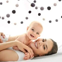 Glaciart One Wool Felt Ball Garland - Pom Pom Garland - 9 Feet, 40 Balls, 4 Monochrome Colors, Pom Pom Decorations, Nursery Decor, Bunting, Birthday Party Decorations, Easter, Photo Prop -Department 56 Shop 419cZ1f7OpL