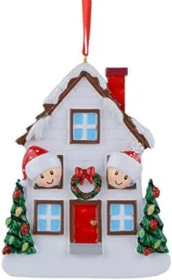 Christmas House Personalized Family Of 3 Ornament - Family Of New Home Christmas Ornament - 2022 Christmas Tree Decoration Gift Kids Grandkids - Custom Family Keepsake -Department 56 Shop 41A y12G63L. AC 1