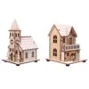 NUOBESTY 2pcs LED Light Up Wooden Christmas House Village Decorations Christmas Table Centerpieces 3 NUOBESTY 2pcs LED Light Up Wooden Christmas House Village Decorations Christmas Table Centerpieces -Department 56 Shop 41A1vTLD6QL