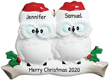 Personalized Christmas Ornaments For Couples - Couples Ornament 2022 - White Owl Couple Ornaments For Christmas Tree Family Of 2 Christmas Ornaments For Couples - Free Customization 6 Personalized Christmas Ornaments For Couples - Couples Ornament 2022 - White Owl Couple Ornaments For Christmas Tree Family Of 2 Christmas Ornaments For Couples - Free Customization - Image 6