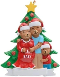 MAXORA Pregnant Bear Couple Family Of 2 Christmas Ornament Personalized 2022 We're Expecting New Baby Coming Custom Gift For Newparents, New Mom, Handmade Chrismtas Tree Decor -Department 56 Shop 41AGYxepslL. AC