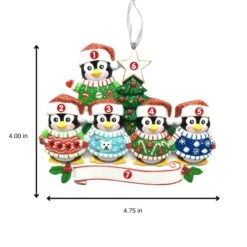 2023 Personalized Ornament Ugly Sweater Penguin Family Of 5 Christmas Tree With Star Topper Ornament Artisanal Customized Decoration Wedding Ornament-Free Personalization -Department 56 Shop 41ATfFsg66L
