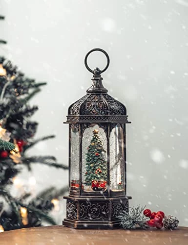 11" Rotating Scene Christmas Snow Globe Musical Water Lantern Light (Christmas Trees) 4 11" Rotating Scene Christmas Snow Globe Musical Water Lantern Light (Christmas Trees) - Image 4