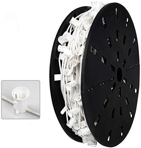 Brightown Commercial 500 FT C9/E17 Christmas Light Sockets Set Spool, UL Listed C9 Sockets Patio String Lights C9 Strands - 12 Spacing Green Wire 14 Brightown Commercial 500 FT C9/E17 Christmas Light Sockets Set Spool, UL Listed C9 Sockets Patio String Lights C9 Strands - 12 Spacing Green Wire - Image 14