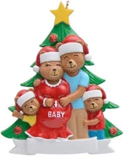 MAXORA Pregnant Bear Couple Family Of 2 Christmas Ornament Personalized 2022 We're Expecting New Baby Coming Custom Gift For Newparents, New Mom, Handmade Chrismtas Tree Decor -Department 56 Shop 41AvXWmH6KL. AC