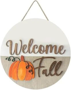 Welcome Sign Front Door, Porch Decorations Outdoor, Round Wooden Hanging Sign Door Decorations, Gift For Housewarming Decorations # -Department 56 Shop 41AwUS5SDHL. AC