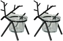 Holibanna 2 Pack Reindeer Tea Light Candle Holders Glass Votive Candle Holder Christmas Table Decorations Centerpieces For Party Dining -Department 56 Shop 41BE9CSyZKL. AC