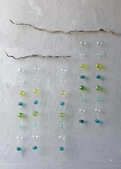 Creative Co-Op Hand Blown Bubble Glass Garland With Blues & Greens