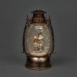 Water Filled Swirling Glitter Musical Lantern USB And Battery Operated LED Christmas Light Nativity Snowing Spinning Xmas Home Snow Globe Decoration Rectangle Shape Snowman Family Scene -Department 56 Shop 41CQbauBu0L. AC