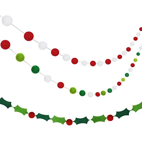 Felt Ball Garland Felt Banner Holiday Holly And Berries Felt Banner Pom Pom Garland Decoration Holiday Decor 1 Felt Ball Garland Felt Banner Holiday Holly And Berries Felt Banner Pom Pom Garland Decoration Holiday Decor