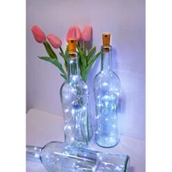 20 Pack 10 LED Wine Bottle Cork Lights, Fairy Mini String Lights Copper Wire, Battery Operated Starry Lights For DIY, Christmas, Halloween, Wedding, Party, Indoor&Outdoor (20 Pack, Cool White) -Department 56 Shop 41CiHPa6o1L